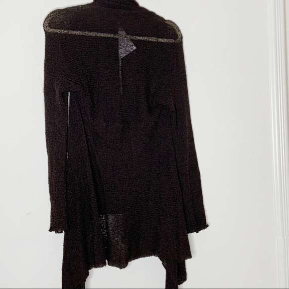ISLAND TRIBE espresso colored asymmetrical shawl. - Picture 4 of 7
